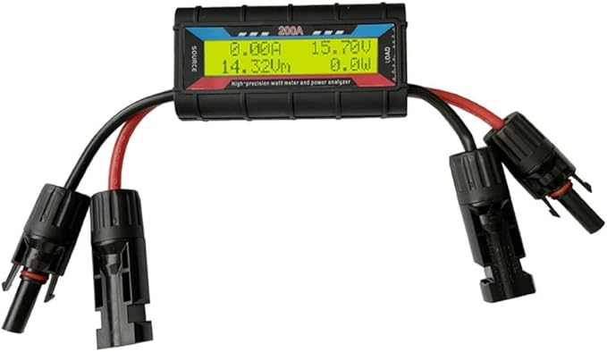 RC Watt Meter Power Analyzer Voltage Amp Meter, Digital LCD Display With Photovoltaic Connector For Solar, Wind Power, Battery Current Measurement 4.8-60V(150A)