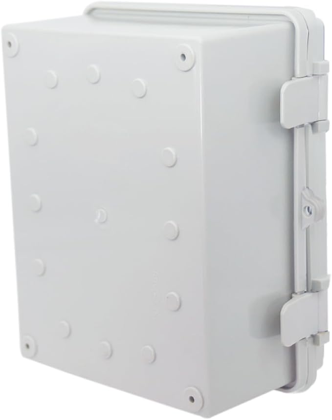 Junction Box, Hinged Cover IP67 Waterproof ABS Project Box with 2 NPT 1/2" Cable Gland, Electrical Box Enclosure with Mounting Plate & Wall Bracket 8.7 x 6.7 x 4.3inch(220x170x110mm)