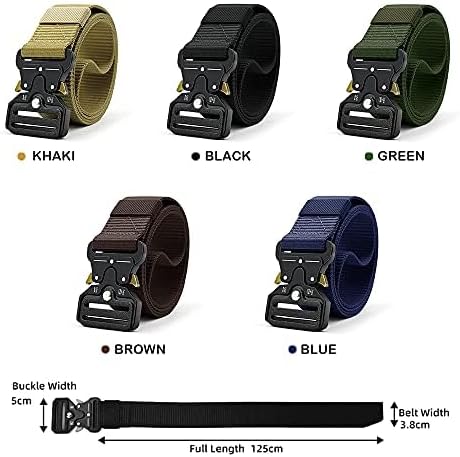 DOOPAI Tactical Belt for Men, 3Pack Military Nylon Web with Heavy Duty Quick Release Metal Buckle