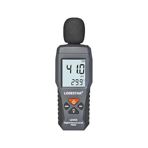 Decibel Meter, LD353 Digital Sound Level Meter with Backlit LCD Screen Auto Power off, 30-130dB Portable Audio Noise Volume Measure Device Sound Meter, Max/Min, Data Hold, Use for Home, Office, School