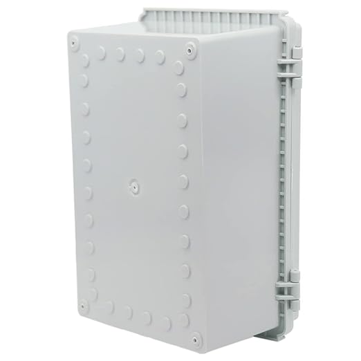 Zulkit Junction Box ABS Plastic Dustproof Waterproof IP67 Electrical Boxes Hinged Shell Outdoor Universal Project Enclosure Grey, Stainless Steel Buckles 10.2 x 6.3 x 3.9 Inch