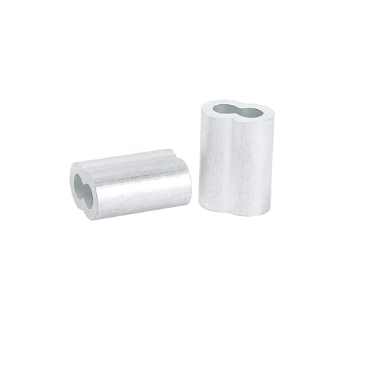 60Pcs M3 Stainless Steel Wire Rope Cable Clip clamp M3 Stainless Steel Thimble M3 Aluminum Crimping Loop Sleeve for 1/8 inch Wire Rope Cable（3 Styles, 20PCS Each）