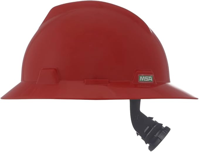 MSA V-Gard Full-Brim Hard Hat with Suspension - Polyethylene Shell, Superior Impact Protection and Self Adjusting Crown Straps - Standard Size Hard Hat