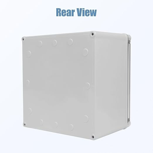 LeMotech Junction Box IP67 Waterproof Dustproof Electrical Box Project Box DIY Enclosure Gray with Transparent Clear Cover, External Size 7.9x7.9x5.1in (200x200x130mm)