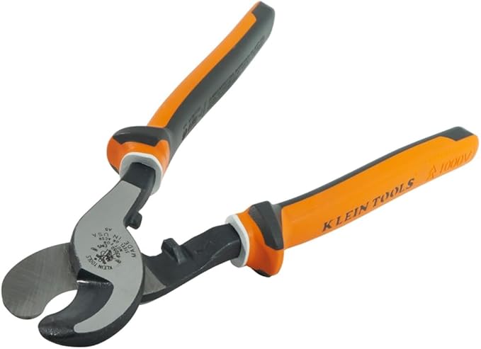 Klein Tools 63050-EINS Electricians Insulated Cable Cutter, Made in USA, Cuts Aluminum, Soft Copper and Communications Cable