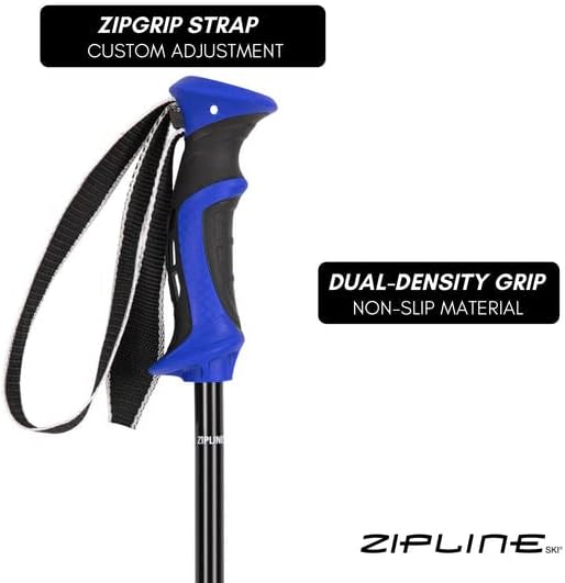 Zipline Lollipop 14.0 Graphite Carbon Composite Ski Poles – Lightweight, Durable, All-Mountain – Ergonomic Grip, Vibration Dampening, Ideal for Groomers and Freestyle. Choice of Skiers