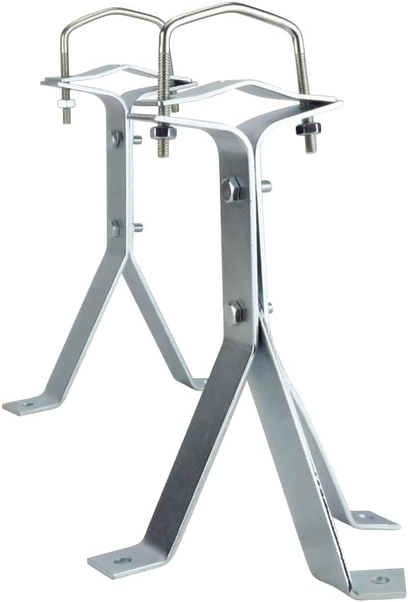 Skywalker 8” Heavy-Duty Wall Mount Pair for TV Antenna Mast with (2) Brackets with Lag Bolts