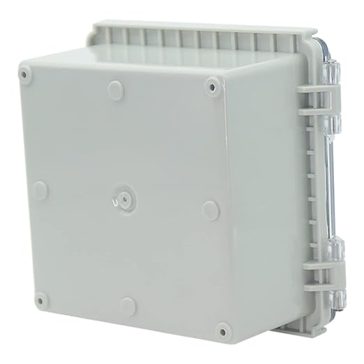 Zulkit Junction Box ABS Plastic Dustproof Waterproof IP67 Electrical Boxes Hinged Shell Outdoor Universal Project Enclosure Grey Clear Cover, Stainless Steel Buckles 5.9 x 5.9 x 3.5 inch