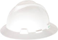 MSA V-Gard Full-Brim Hard Hat with Suspension - Polyethylene Shell, Superior Impact Protection and Self Adjusting Crown Straps - Standard Size Hard Hat