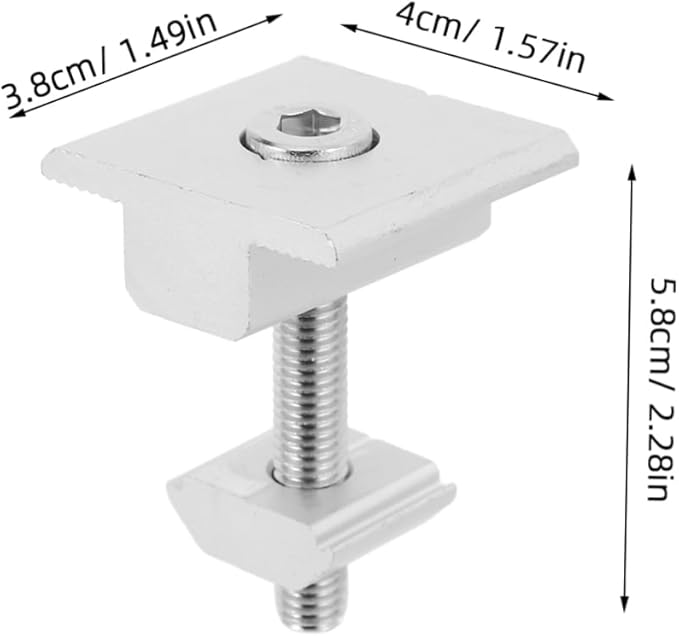 ibasenice Solar Panel Mid Clamp Kit 4pcs Aluminum Alloy Pressing Blocks for Solar Panel Stands