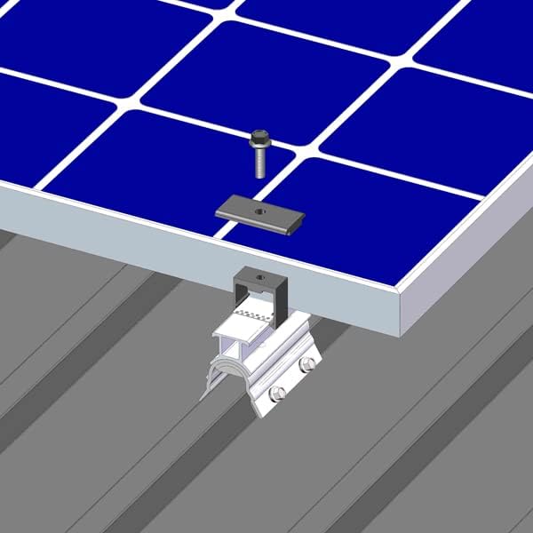 MageBracket RH Mid Clamp Mounting Kits for R-Panel Trapezoidal Metal Roof Solar Panel Module Mounting Racking Installation