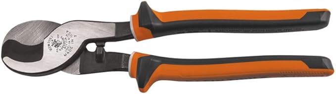 Klein Tools 63050-EINS Electricians Insulated Cable Cutter, Made in USA, Cuts Aluminum, Soft Copper and Communications Cable