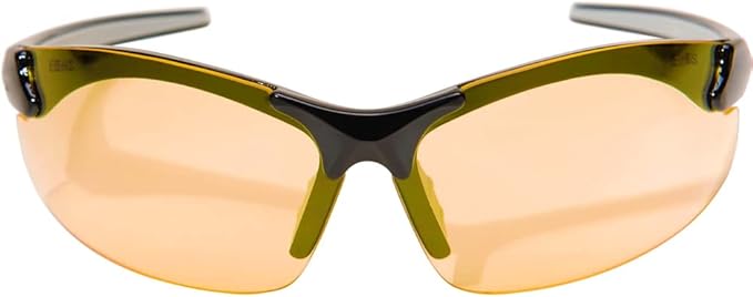 Edge DZ114-G2 Zorge G2 Wrap-Around Safety Glasses, Anti-Scratch, Non-Slip, UV 400, Military Grade, ANSI/ISEA & MCEPS Compliant, 5.04" Wide, Black Frame/Amber Lens