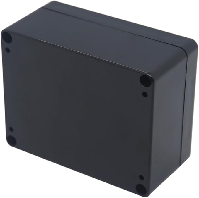 Project Box ABS Black Electrical Boxes IP65 Outdoor Waterproof Box Electronic Junction Box Power Enclosure with Cable Glands for DIY Project 4.53 x 3.54 x 2.17 inch (115x90x55mm)