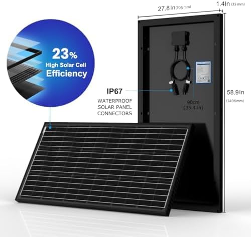 ACOPOWER 12V 200W Mono Solar Panel for 12V Battery Charging,Singel Panel Only,Off-Grid System(2 * 200W)
