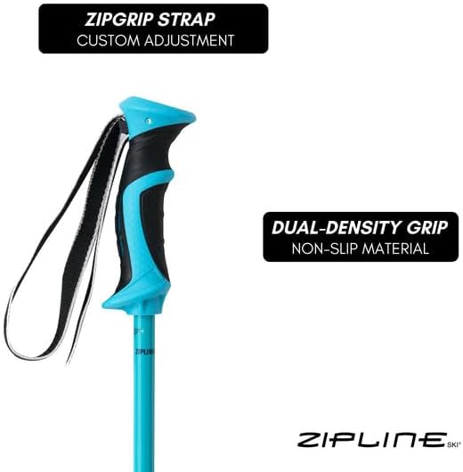 Zipline Lollipop 14.0 Graphite Carbon Composite Ski Poles – Lightweight, Durable, All-Mountain – Ergonomic Grip, Vibration Dampening, Ideal for Groomers and Freestyle. Choice of Skiers