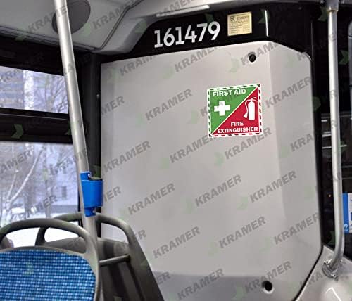 Kramer First Aid Fire Extinguisher Inside Vinyl Sticker Decal Emergency Safety Kit 4" x 4"