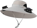 Solar Fan Hats for Men Women Wide Brim Sun Hat with 2 Fan Outdoor Solar Power Fishing Hat Sun Protection Summer Hats
