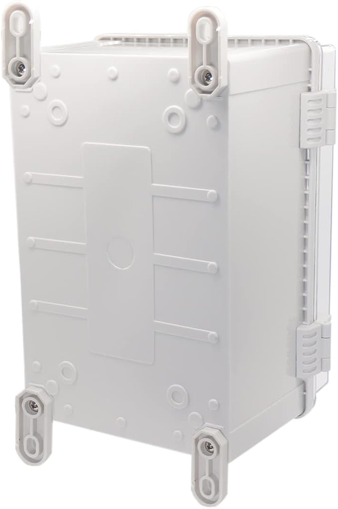 Zulkit Junction Box ABS Plastic Dustproof Waterproof IP65 Electrical Boxes Hinged Shell Outdoor Universal Project Enclosure Grey Clear Cover With Mounting Plate 11.8 x 7.9 x 6.3 inch (300x200x160mm)