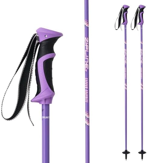 Zipline Lollipop 14.0 Graphite Carbon Composite Ski Poles – Lightweight, Durable, All-Mountain – Ergonomic Grip, Vibration Dampening, Ideal for Groomers and Freestyle. Choice of Skiers