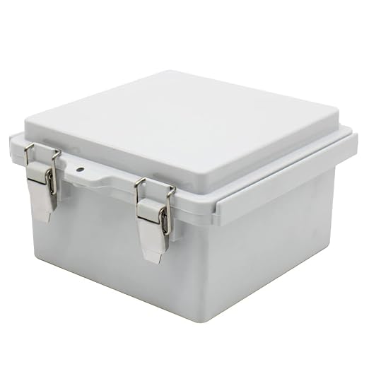 ABS Electric Junction Box, IP67 Weatherproof Electrical Boxes, Hinged Clear Cover Outdoor Waterproof Plastic Enclosure Box with Lock, Small Dustproof Case 5.9×5.9×3.5 inch(150×150×90mm)