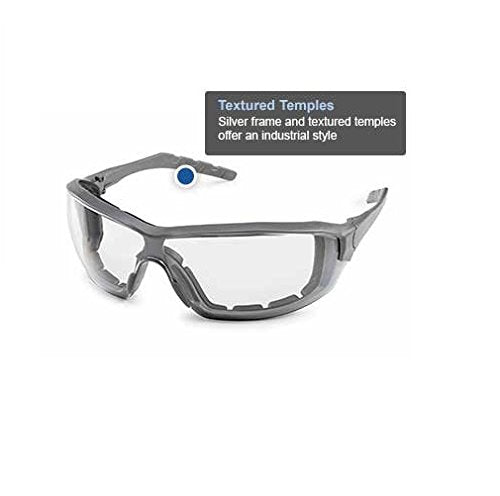 Gateway Safety 22GY0F Silverton Temple Version Safety Glass, Gray Frame- Clear in/Out Mirror FX2 Anti-Fog Lens