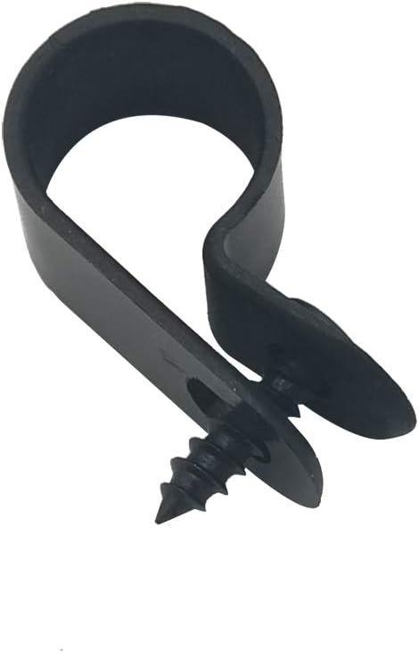 Cable Clamp R-Type Cable Clip Wire Clamp 1/2" Nylon Screw Mounting Cord Fastener Clips with Screws for Wire Management - 50 Pcs Cable Clamps + 50 Pcs Screws