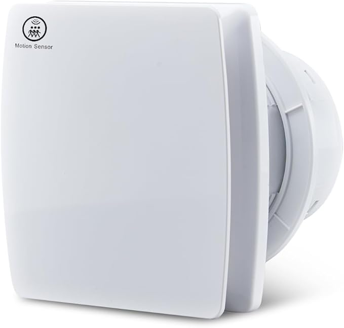 5.9 Inch Bathroom Exhaust Automatic Fan Low Noise Window Wall Mount Vent Fan with Motion Sensor for Bathroom Kitchen Garage