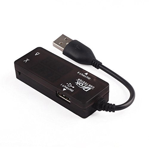 DROK USB Tester, USB-A 2.0 Digital Multimeter Dual USB Output Ports PD QC 3.0 Color LED Display, 7 Modes Capacity Voltage Current Power Voltmeter Ammeter for Laptop Power Bank Solar Panel