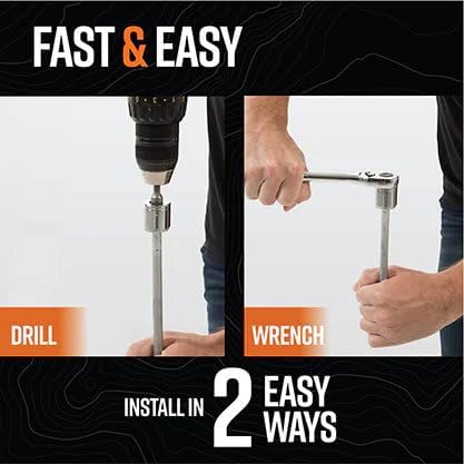 GROUNDGRABBA Screw in Tent Stake for Sand and Loose Ground | Premium Drill Driven Ground Anchor Earth Screws| x6 GroundGrabba Pro II
