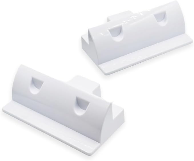 2-Pack White PC No-Drill Solar Panel Corner Mounting Brackets, RV Boat Van Roof Installation Kit, Heavy-Duty UV Resistant & Waterproof for Trailers Yachts