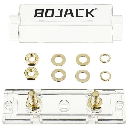 BOJACK 0/2/4 Gauge ANL Fuse Holder and 50 Amp Fuses for 0-4 Gauge Automotive Fuse Block (Pack of 2)