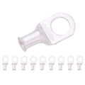 SELTERM 10pcs 4 AWG-1/2" Stud Tinned Copper Wire Lugs, Heavy Duty Battery Cable Ends,4 Guage Ring Terminals, UL Battery Lugs Marine Grade Copper Eyelets Electrical Battery Terminal Connectors