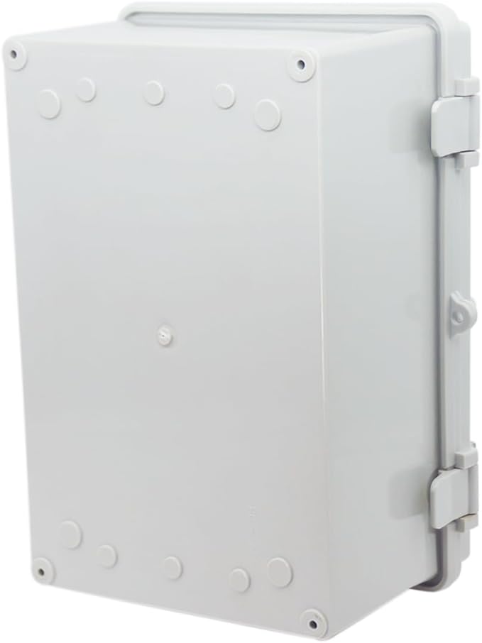 Junction Box, Hinged Cover IP67 Waterproof ABS Project Box with 2 NPT 1/2" Cable Gland, Electrical Box Enclosure with Mounting Plate & Wall Bracket 11.4 x 7.5 x 5.5inch(290x190x140mm)