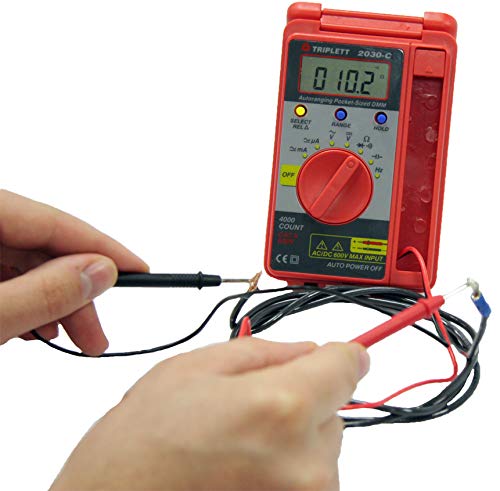Triplett 2030 Pocket-Sized 4000 Count Digital Multimeter - AC/DC Voltage, AC/DC Current, Resistance, Frequency, Capacitance, Continuity, and Diode Check