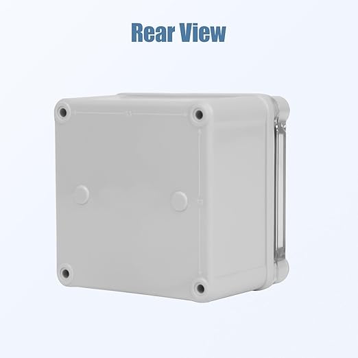 LeMotech Junction Box IP67 Waterproof Dustproof Electrical Box Project Box DIY Enclosure Gray with Transparent Clear Cover, External Size 3.9x3.9x3.0in (100x100x75mm)