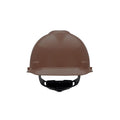 MSA 495854 V-Gard Cap Style Safety Hard Hat With Fas-Trac III Ratchet Suspension | Polyethylene Shell, Superior Impact Protection, Self Adjusting Crown Straps - Standard Size in Brown