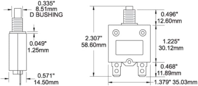 Blue Sea Systems Push Button Reset-Only CLB Circuit Breakers with Screw Terminals