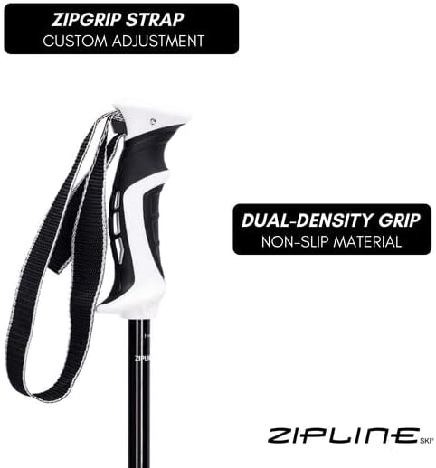 Zipline Lollipop 14.0 Graphite Carbon Composite Ski Poles – Lightweight, Durable, All-Mountain – Ergonomic Grip, Vibration Dampening, Ideal for Groomers and Freestyle. Choice of Skiers