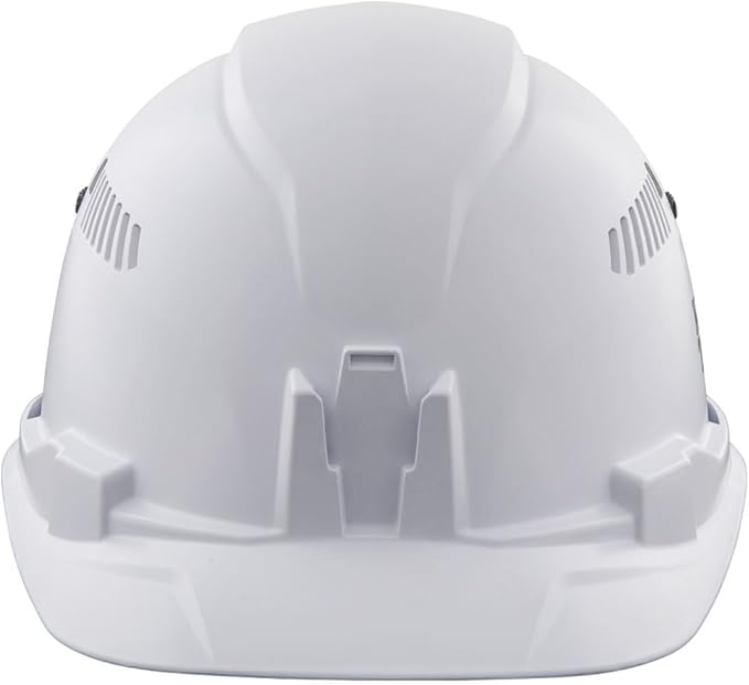Klein Tools 60105 Hard Hat, Vented Cap Style, Padded Self-Wicking Odor-Resistant Sweatband, White