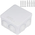 Zulkit Junction Box ABS Plastic Dustproof Waterproof IP55 Universal Electrical Boxes Project Enclosure White 3.4 x 3.4 x 2 inch (85 x 85 x 50mm)