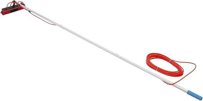 Outdoor Window Cleaning Pole Kit, Water Fed Telescopic Brush, High Reach Cleaning Tool,Solar Panel Cleaner Brush & Squeegee, for Roof Window and Trucks (3m/9.84ft Pole)