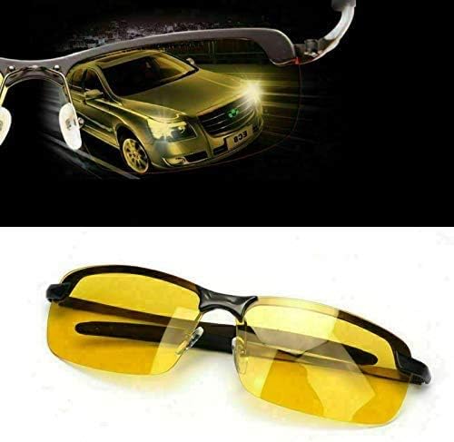 RR Driving Glasses for Men Women - Safety Day Night Polarized Motorcycle Clear Vision Glasses for Cycling - Risk Reducing Anti-Glare UV400 Protection (Night Vision Lens)
