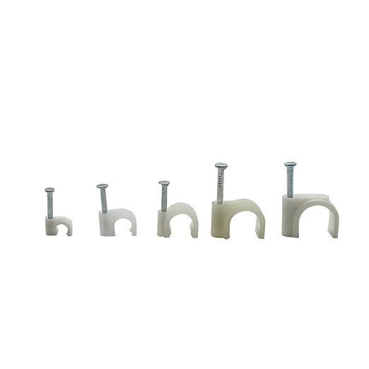 200PCS Round Cable Wire Clips Cable Management Cord Tie (5 Assorted Sizes)