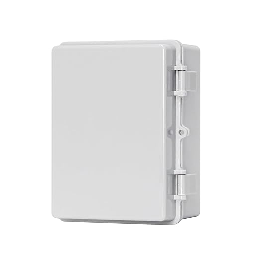 Waterproof Electrical Box ABS Waterproof Electrical Junction Box IP66, Weatherproof Plastic Enclosure with Mounting Plate, for LED Lights Solar Panels CCTV Cameras (7"x5.1"x3.5")