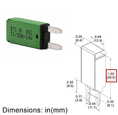 12V 30A Mini ATM Fuse Circuit Breaker Auto Reset Low Profile Self Resetting Fuses Kit 30 Amp for Car RV Automotive Solar Boat Marine - UL Certified - max. 14 Volt DC - 3 Pack