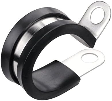 LOKMAN 12 Pack 3/4 Inch Stainless Steel Cable Clamp, Rubber Cushioned Insulated Clamp, Conduit Wire Holder Strap Clips for Tube, Pipe, Cord Installation (3/4 Inch)