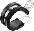 LOKMAN 12 Pack 1.5 Inch Stainless Steel Cable Clamp, Rubber Cushioned Insulated Clamp, Conduit Wire Holder Strap Clips for Tube, Pipe, Cord Installation