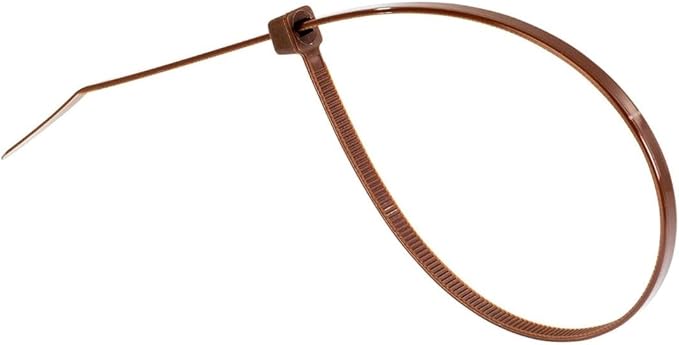 GTSE 12 Inch Brown Zip Ties, 100 Pack, 50lb Strength, UV Resistant Long Nylon Cable Ties, Self-Locking 12" Tie Wraps