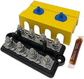 BusBar - Dual 250 Amp 4-Post Power Distribution Block - 5/16" & 5/16" Stainless Steel Posts for Marine, Solar, and Automotive Use - Made in USA